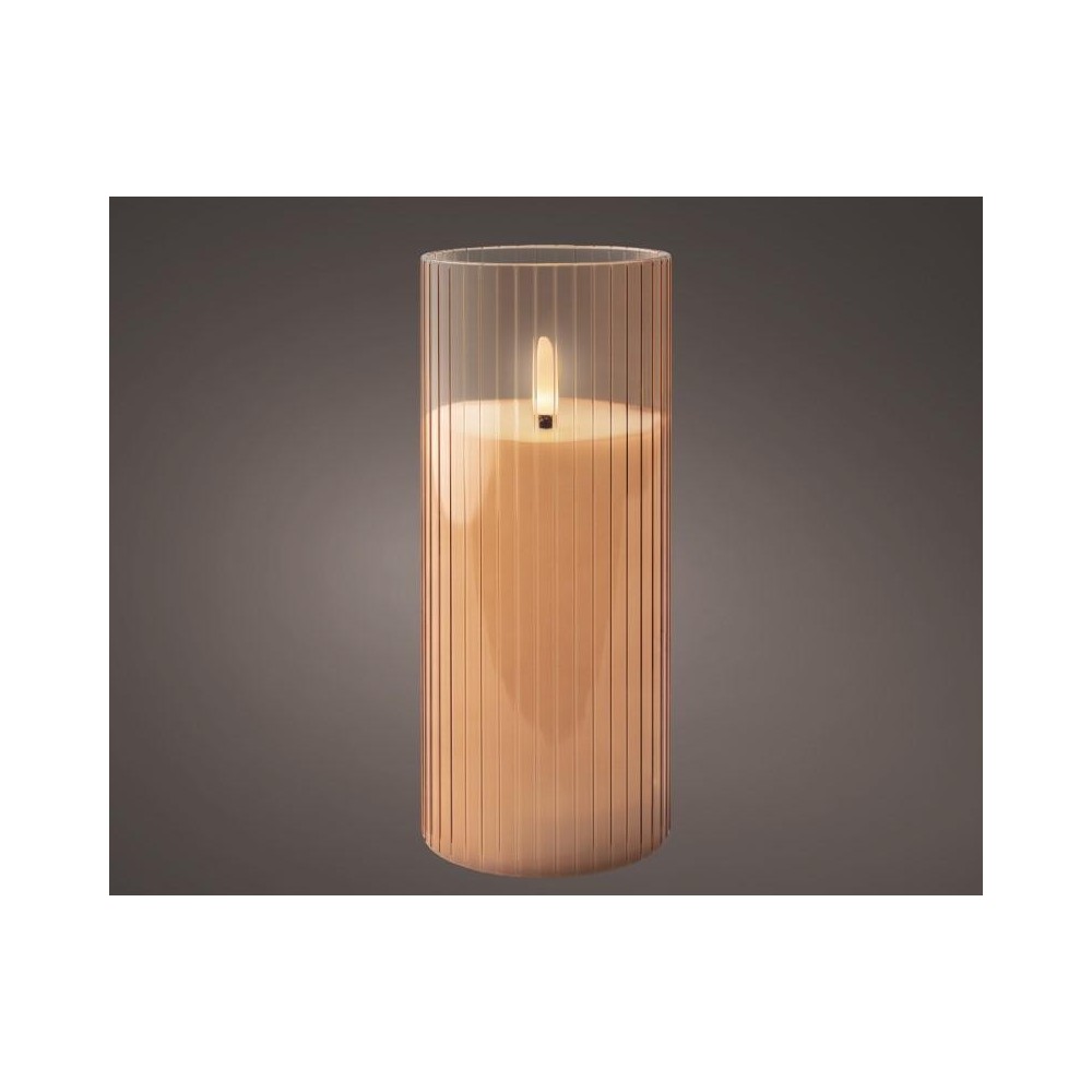 CANDELA CON LED PINK H17.5 D7